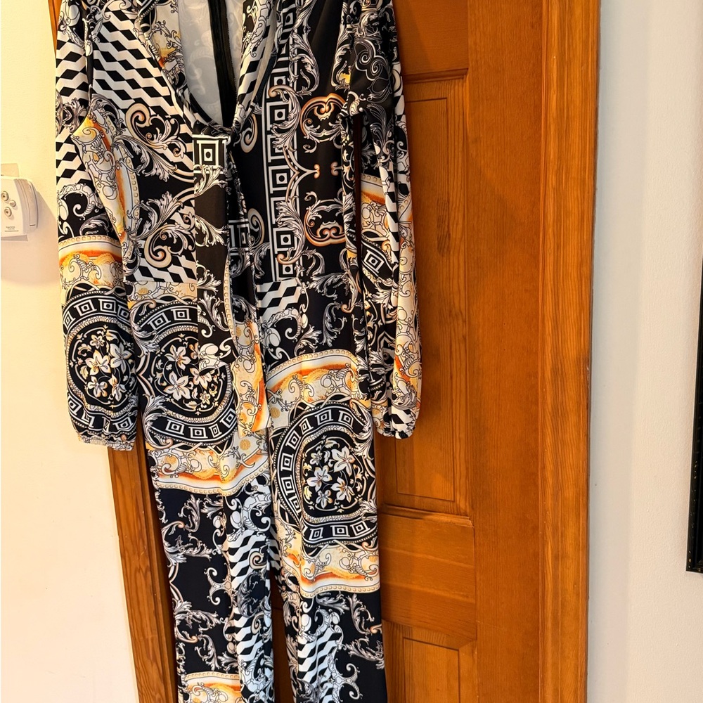 Black and white Patterned Jumpsuit